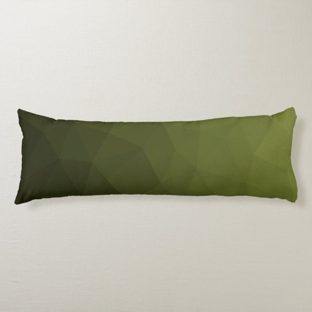 Armégrön olivfärgad gradient geometrisk nätmönster kroppskudde (Framsidan)