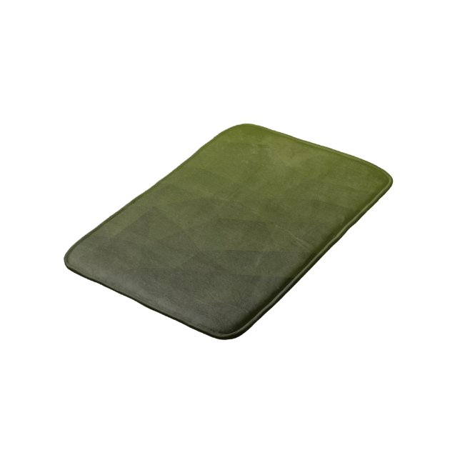 Armégrön olivgrön gradient geometrisk nätmönster badrumsmatta (Vinklad)