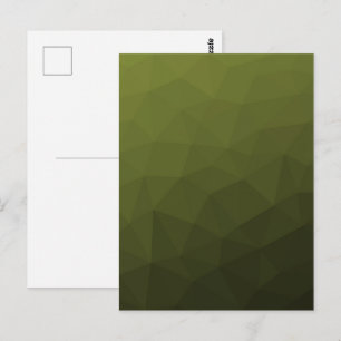 Armégrön olivgrön gradient geometrisk nätmönster vykort