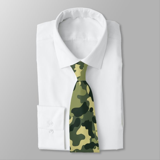 ArméGrönt Camo Mönster Neck Tie Slips (Bunden)