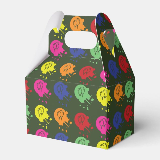 ArméGrönt Paintball Party Balloon Mönster Presentaskar (Framsidan Sidan)