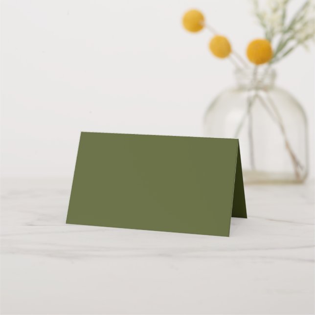 ArméGrönt Solid Färg Placeringskort (Framsida)