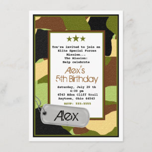Arméinbjudningar, MilitaryInvitations, kamouflage Inbjudningar
