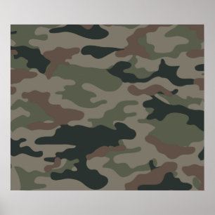 Armékamouflage i Grönt och Brown militär Poster