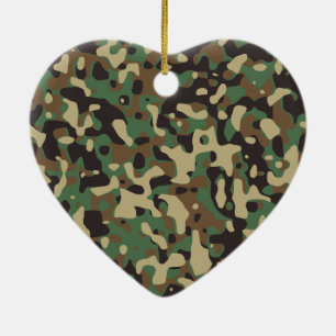 Armékamouflage Julgransprydnad Keramik