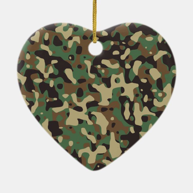 Armékamouflage Julgransprydnad Keramik (Baksidan)