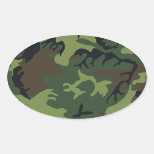 Armékamouflage Ovalt Klistermärke