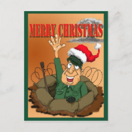 Arméman Wave med Santa Hat Helg Vykort