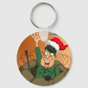 Arméman Wave med Santa Hat Nyckelring