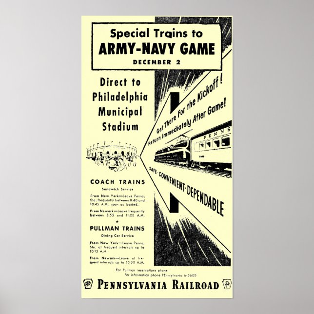 Armémarint spel via Pennsylvania Railroad Poster (Framsidan)