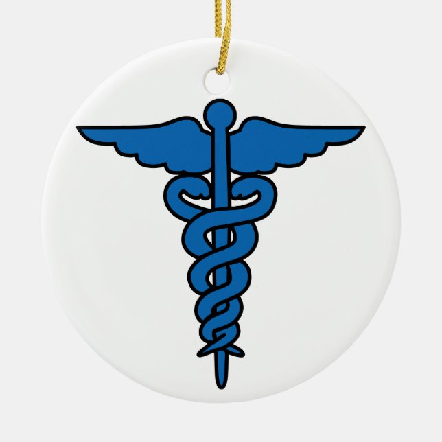 Armémedicin Caduceus Julgransprydnad Keramik (Framsidan)