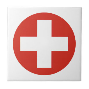 Armémilit av den schweiziska flagga roundel-symbol kakelplatta