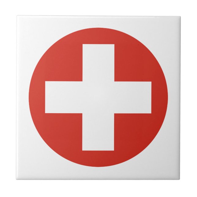 Armémilit av den schweiziska flagga roundel-symbol kakelplatta (Framsidan)
