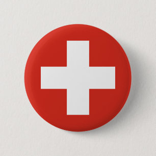 Armémilit av den schweiziska flagga roundel-symbol knapp