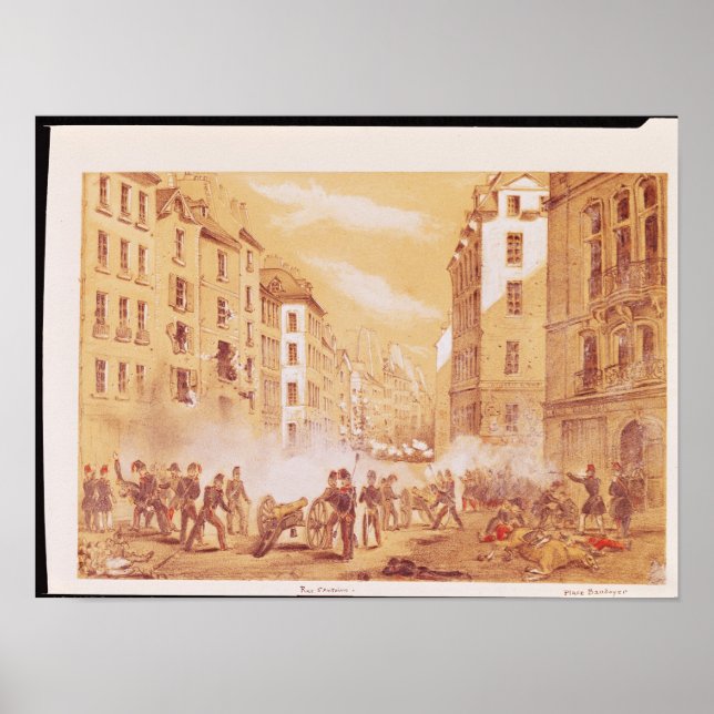 Armén attackerade en barrikad i Rue Poster (Framsidan)