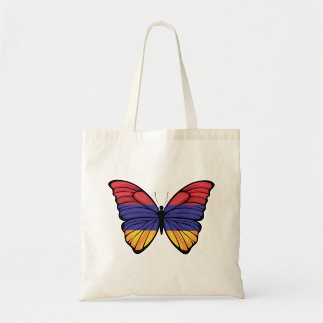 Armenia Butterfly pride Flagga T-Shirt Dekorativ k Tygkasse (Framsidan)