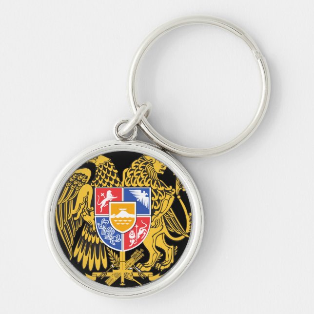 armenia emblem rund silverfärgad nyckelring (Framsidan)