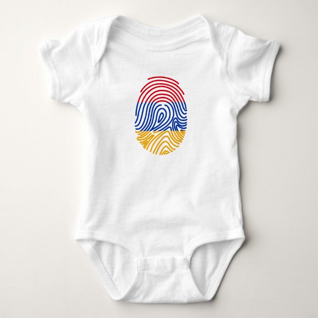 Armenia Flagga Fingerprint T Shirt (Framsida)