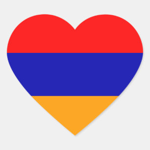 Armenia Flagga Heart Sticker Hjärtformat Klistermärke