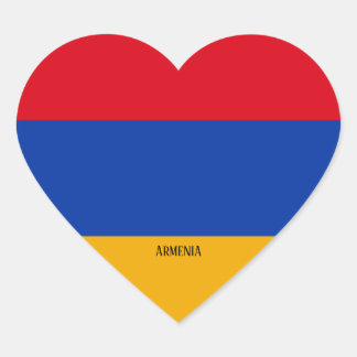 Armenia Flagga Splendid Patriotic Heart Sticker Hjärtformat Klistermärke