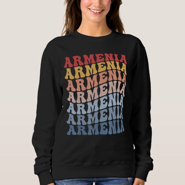 Armenia Groovy Retro Armenian T Shirt (Framsida)