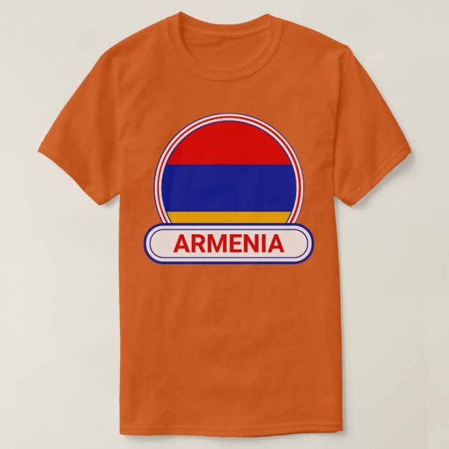 Armenia Land Badge Armenien Flagga T Shirt (Design framsida)