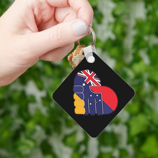 Armenia UK Flaggor Keychain Nyckelring (Hand)