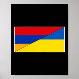 Armenia Ukraina Flagga Armenisk Ukrainsk Nationali Poster