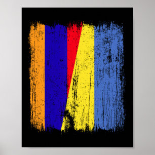 Armenia Ukraina Halv Flagga Armenisk Ukrainsk Kult Poster