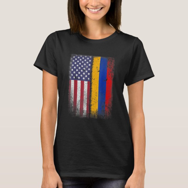 Armenian American Flag Armenia Usa T Shirt (Framsida)
