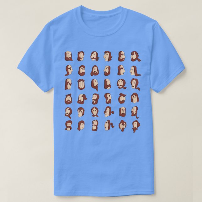ARMENIAN BEARD ALPHABET ILLUSTRATIVE TYPOGRAPHY T SHIRT (Design framsida)