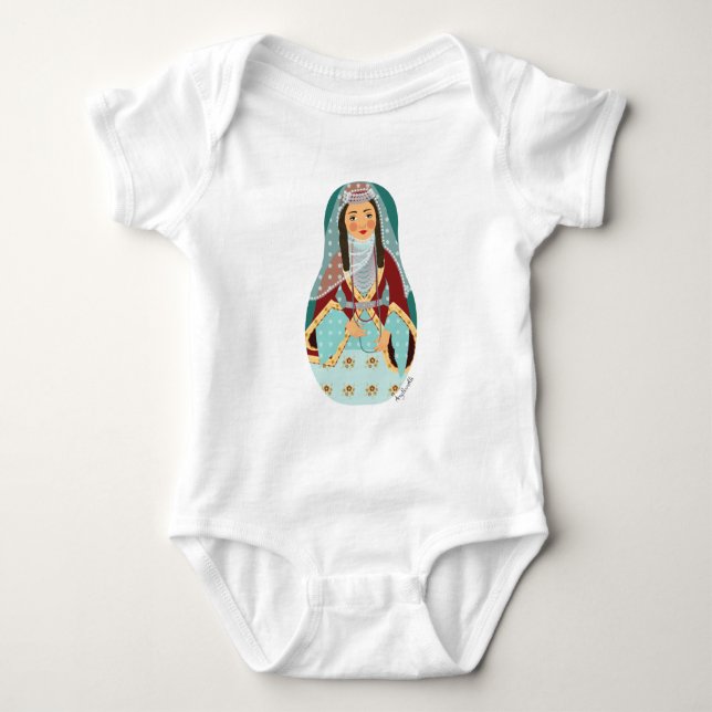 Armenian Matryoshka Baby Bodykostym T Shirt (Framsida)