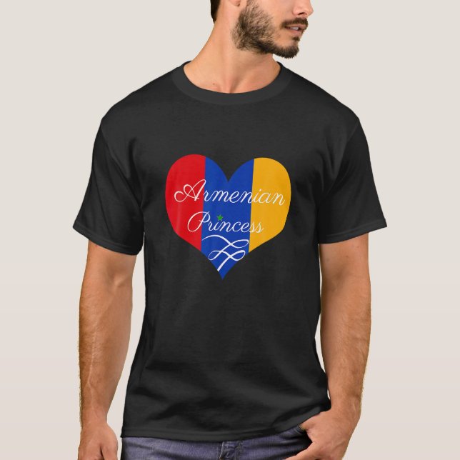 Armenian Princess Shirt Heart Design T Shirt (Framsida)