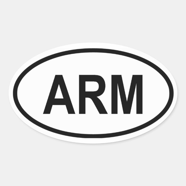 Armenien "ARM" Ovalt Klistermärke (Framsida)