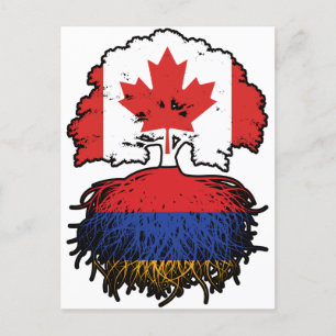 Armenien Armenian Canadian Canada Träd Roots Flagg Vykort