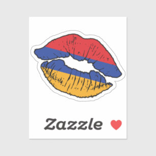 Armenien Armenien Lipstick Kärlek Flagga Klistermärken