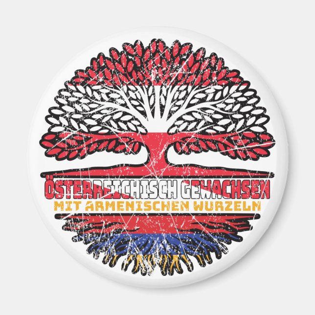 Armenien Armenisch Österreichisch Österreich Baum Magnet (Framsidan)