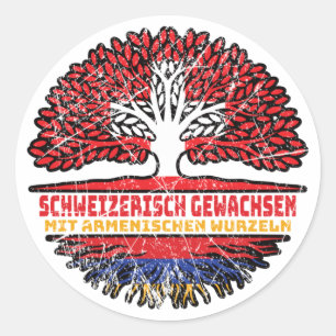 Armenien Armenisch Schweizer Schweiz Baum Wurzel Runt Klistermärke