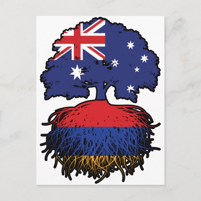 Armenien Armeniska australiska Australiska Träd-rö Vykort (Framsida)