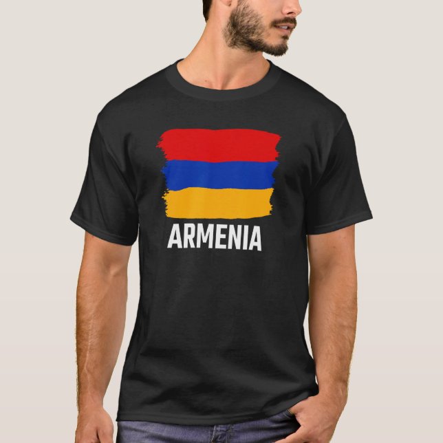 Armenien Armeniska Flagga Armenien T Shirt (Framsida)