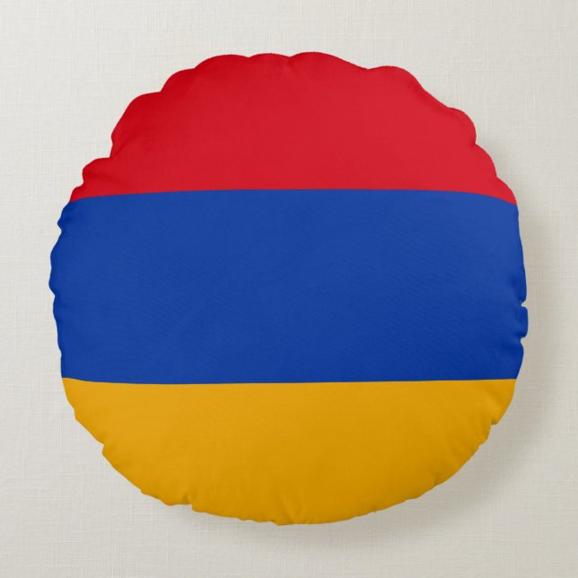 Armenien (Armeniska Flagga) Rund Kudde (Framsidan)