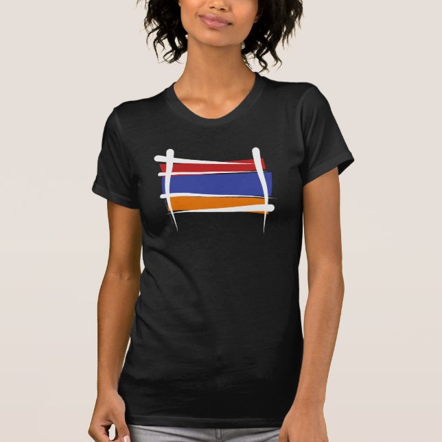 Armenien borstar flagga tee shirt (Framsida)