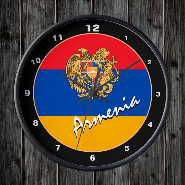 Armenien Clock, Modern hemdekan, Armeniska Flagga Rund Klocka (Skapare uppladdad)