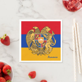 Armenien, emblem & armeniens flagga fest /sport pappersservett