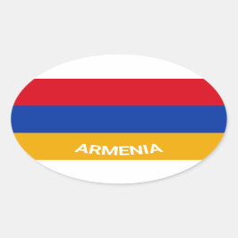 Armenien Eurio-Stil Oval Flagga med Namn Ovalt Klistermärke