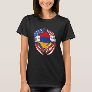 Armenien Flagga American Proud of My Armenian Heri T Shirt