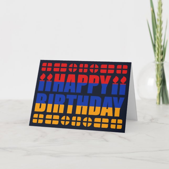 Armenien Flagga Birthday Card Kort (Framsida)