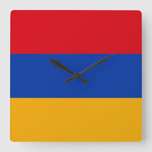 Armenien Flagga Fyrkantig Klocka (Framsida)