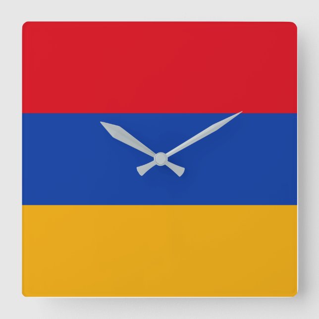 Armenien Flagga Fyrkantig Klocka (Framsida)