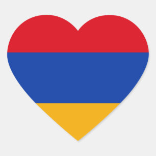 Armenien Flagga Hjärtformat Klistermärke